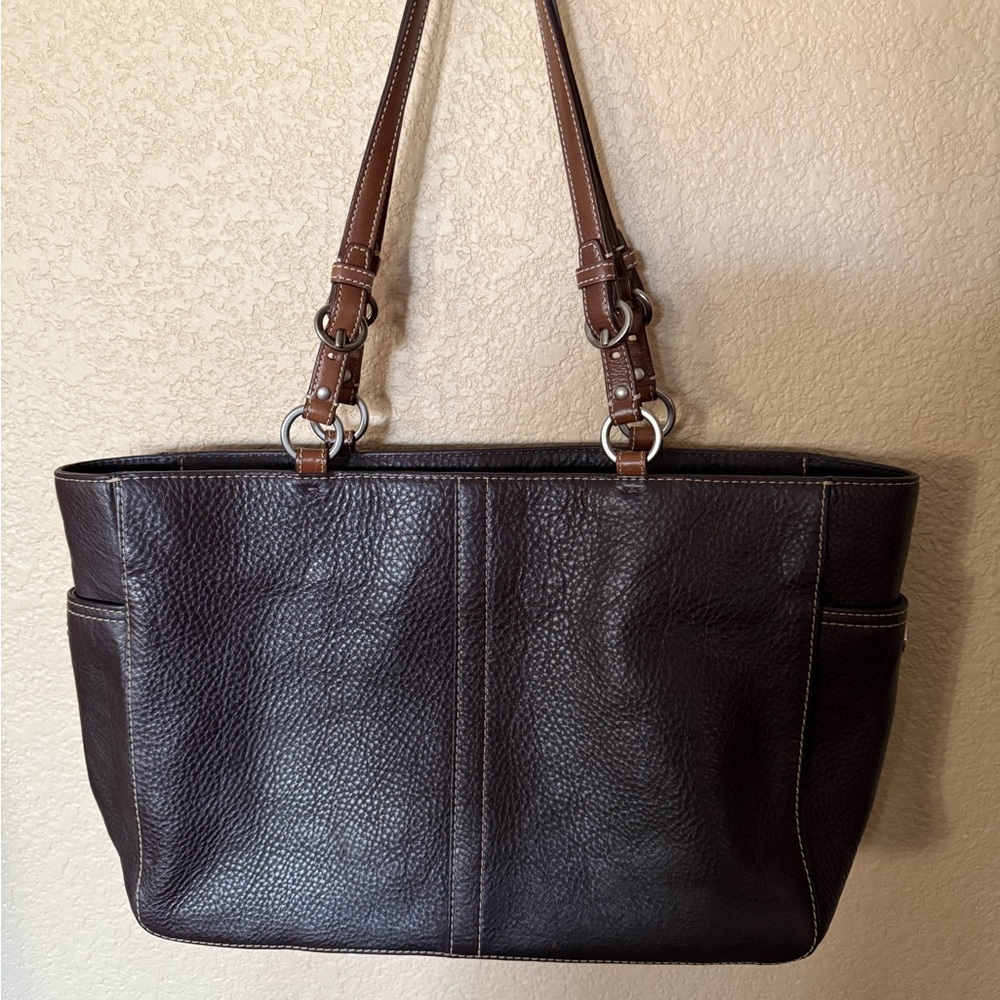 Coach Classic Dark Brown Leather Tote Shoulder Bag